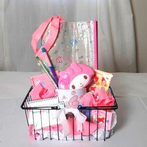 Sanrio My Melody Gift Set Basket.  Pink & White